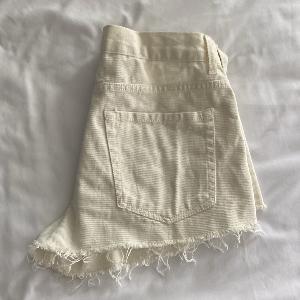 White jean shorts